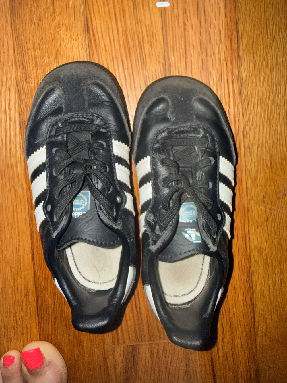 adidas Kids Black & White Classic Three-Stripes Sneakers